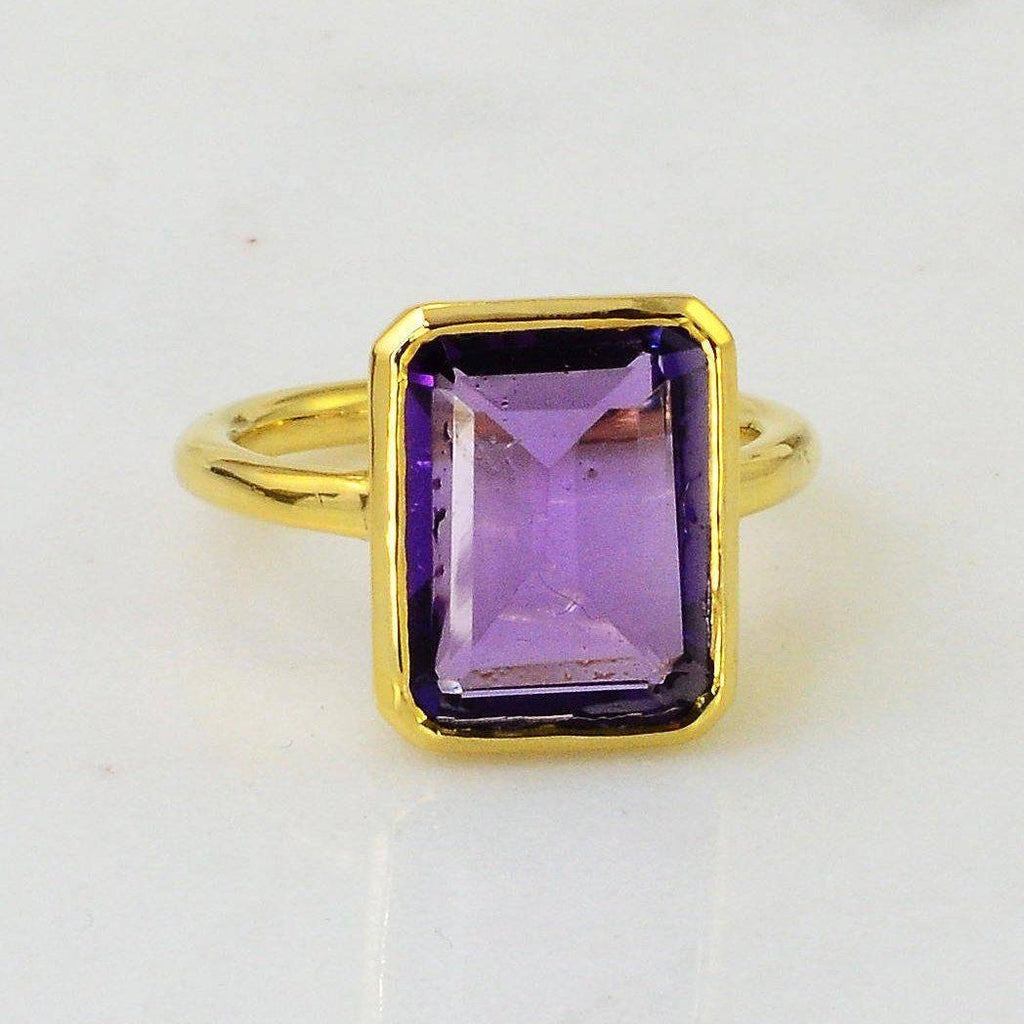 18kt Gold Vermeil Amethyst Ring