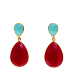 18kt Gold Vermeil Two Stone Statement Earring