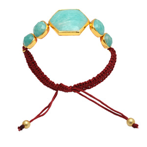 18kt Gold Vermeil Adjustable Amazonite Bracelet