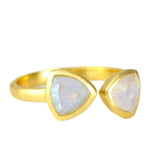 18kt Gold Vermeil Two Stone Moonstone Ring