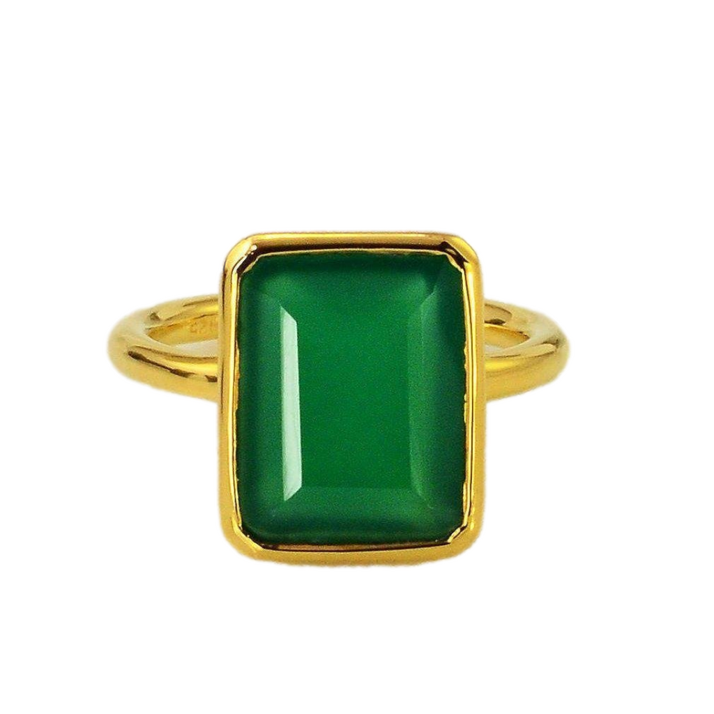 18kt Gold Vermeil Green Onyx Ring