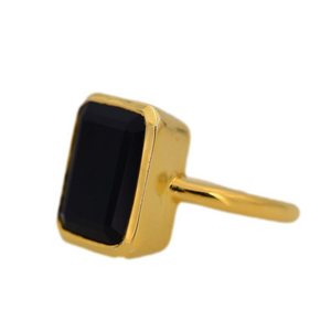 18kt Gold Vermeil Black Onyx Ring