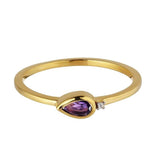 18kt Gold Vermeil Amethyst and Diamond Ring
