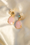 18kt Gold Vermeil White and Pink Rainbow Earring