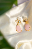 18kt Gold Vermeil White and Pink Rainbow Earring