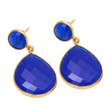 18kt Gold Vermeil Blue Statement Earring