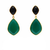 18kt Gold Vermeil Two Stone Statement Earring