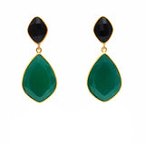 18kt Gold Vermeil Two Stone Statement Earring