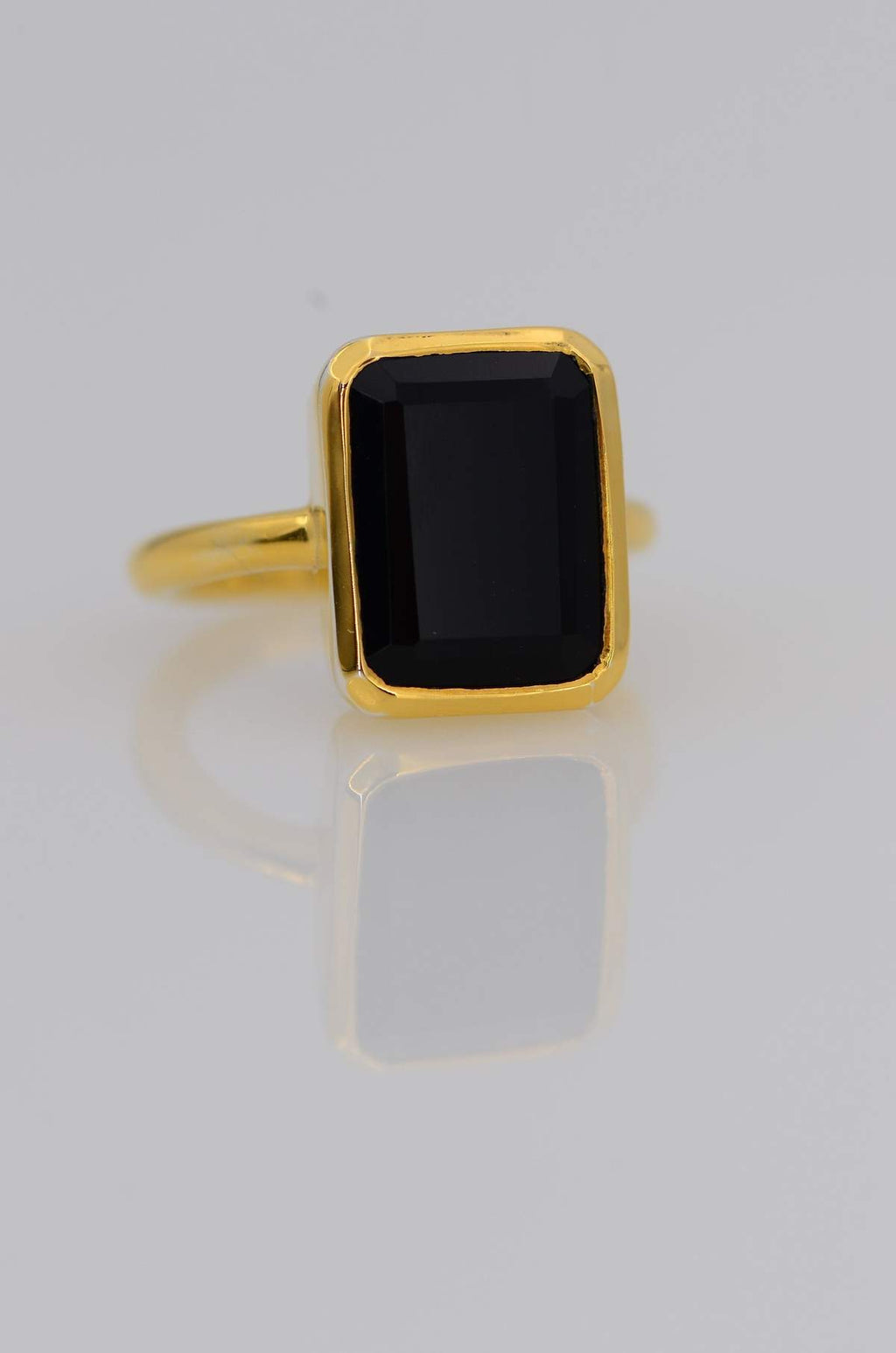 18kt Gold Vermeil Black Onyx Ring