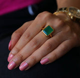 18kt Gold Vermeil Green Onyx Ring