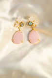 18kt Gold Vermeil White and Pink Rainbow Earring