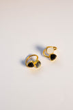 18kt Gold Vermeil Two Stone Black Onyx and Moonstone Ring