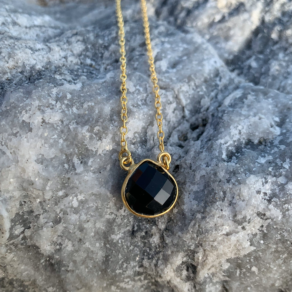 18kt Gold Vermeil Black Onyx Necklace