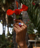 18kt Gold Vermeil Triple Stone Statement Ring