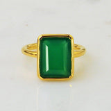 18kt Gold Vermeil Green Onyx Ring