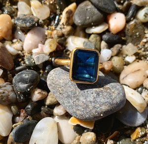 18kt Gold Vermeil Sapphire Quartz Ring